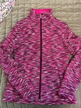 Spyder Pink Space-Dyed Full Zip Fleece Jacket